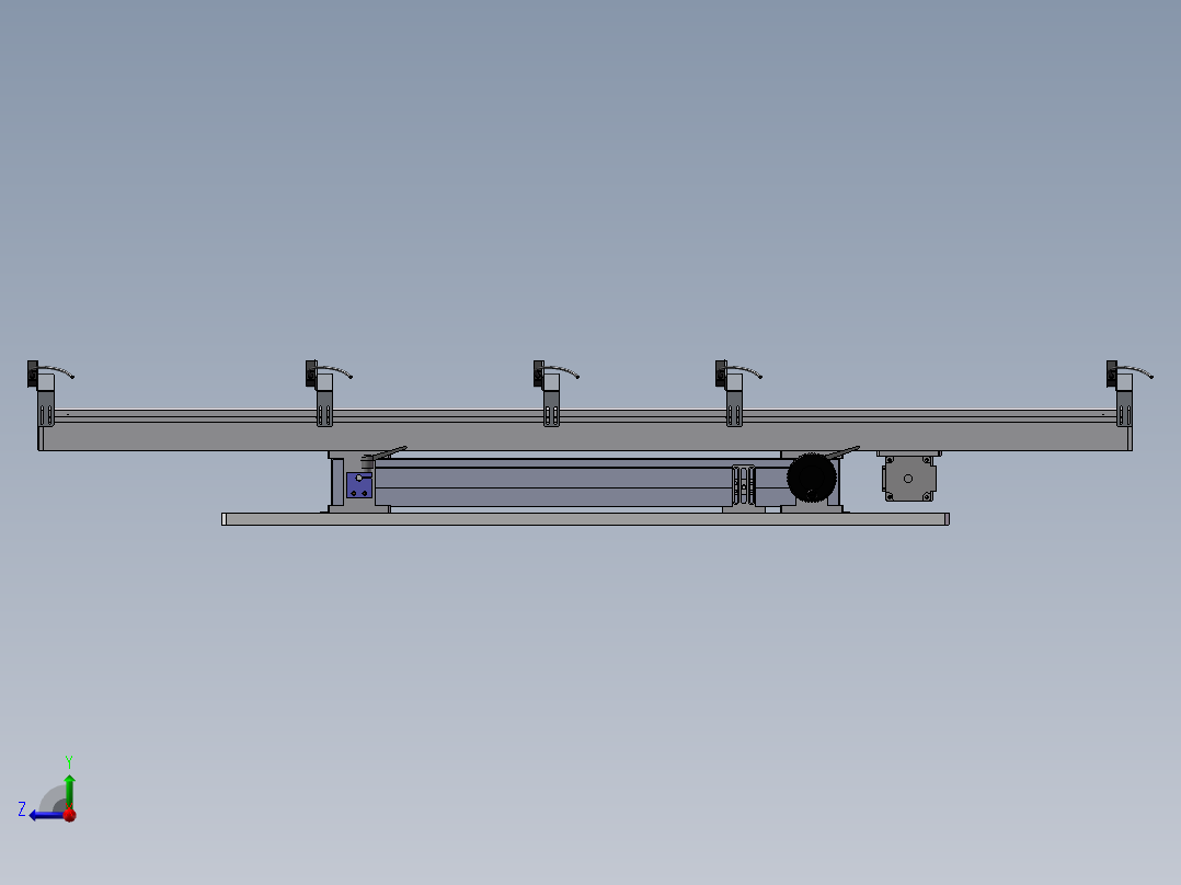 1.388米双带宽度可调输送机构右视图