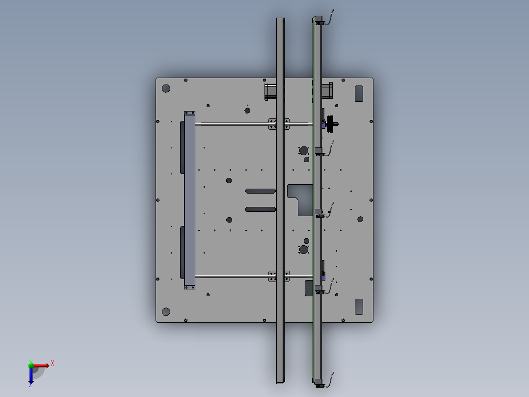 1.388米双带宽度可调输送机构俯视图