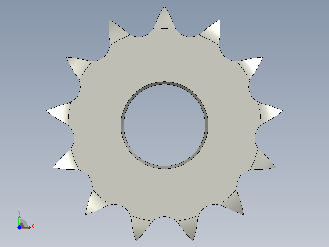 06B13齿链轮孔15前视图