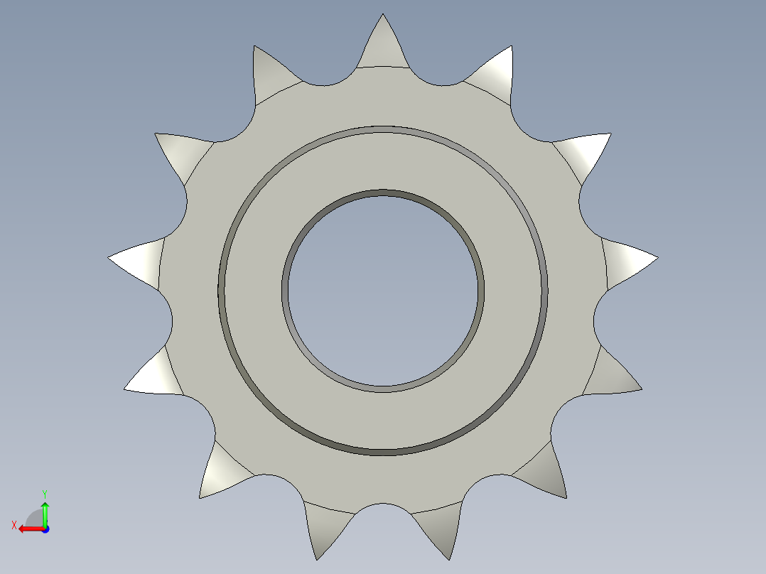 06B13齿链轮孔15后视图