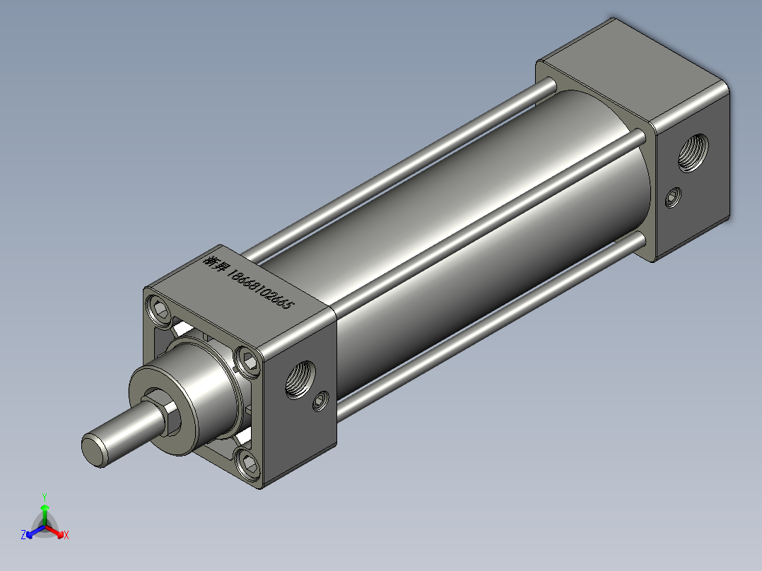 SC标准气缸系列SC-32X80-S正等轴测图