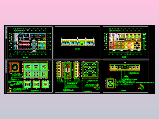 长26.4米 宽13.2米 单层藏式咖啡厅装修方案（平面 立面 顶棚造型图 天花板造型 大厅顶式造型）