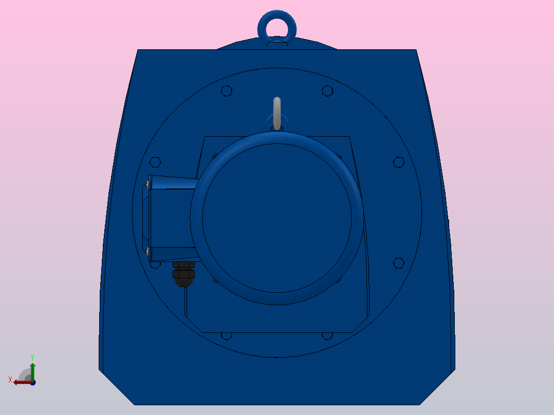 RF167R97法兰轴伸式组合型斜齿轮减速机RF167R97-Y11-4P-160M-M1-0°-Φ550后视图