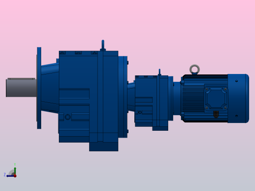 RF167R97法兰轴伸式组合型斜齿轮减速机RF167R97-Y11-4P-160M-M1-0°-Φ550右视缩略图