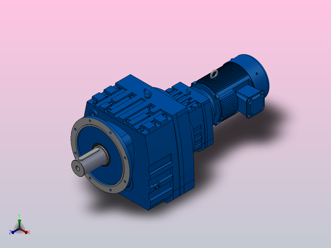 RF167R97法兰轴伸式组合型斜齿轮减速机RF167R97-Y11-4P-160M-M1-0°-Φ550正等轴测图