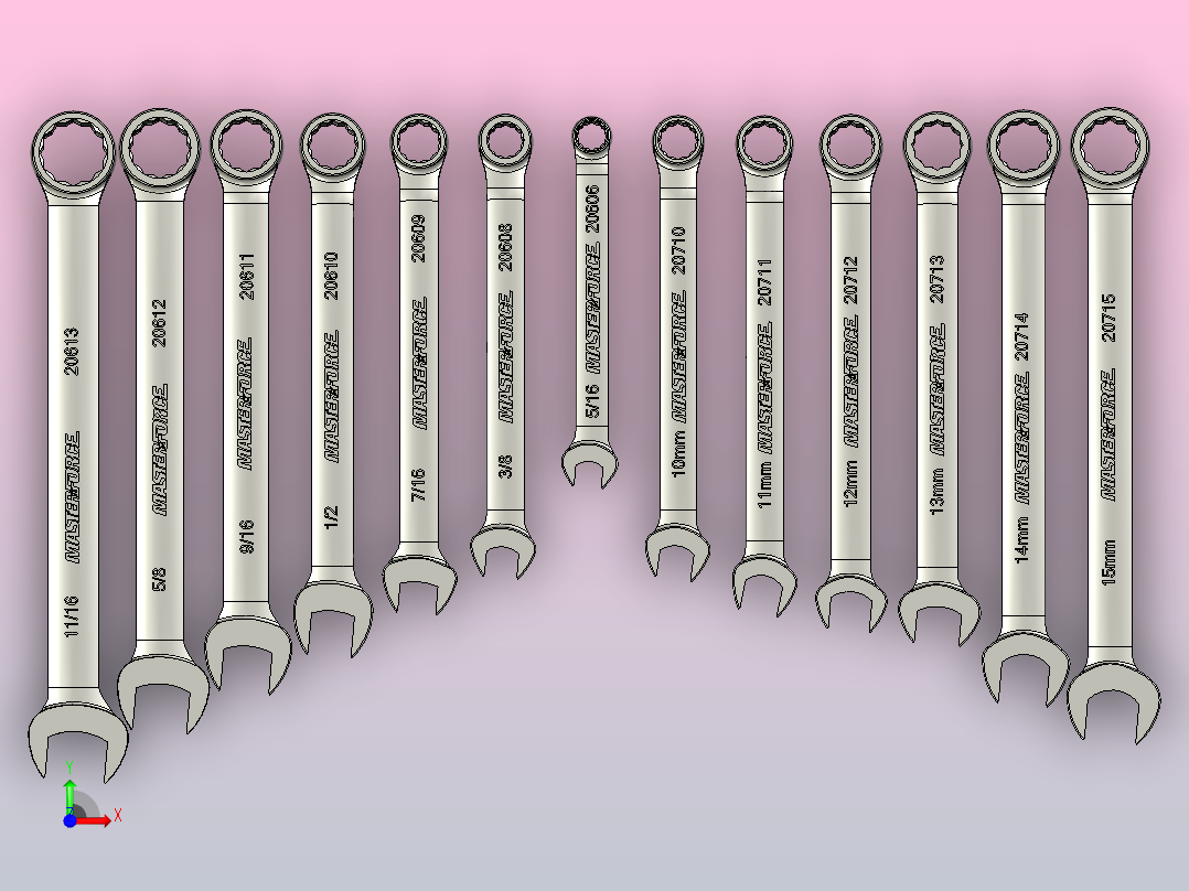 13件套组合扳手前视图