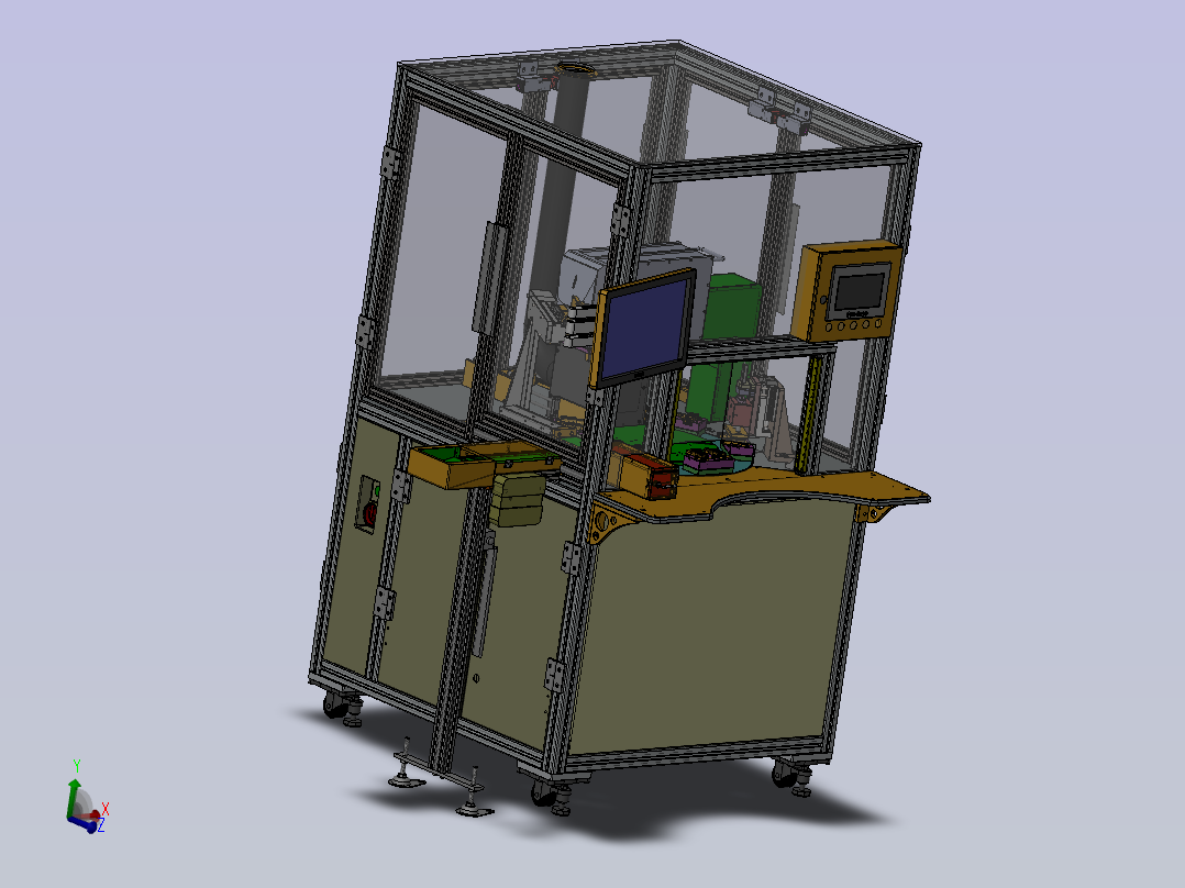 自动贴标机工位3D模型主视图