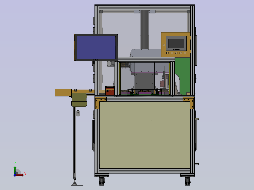 自动贴标机工位3D模型前视图