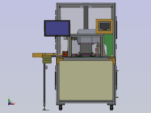 自动贴标机工位3D模型前视缩略图