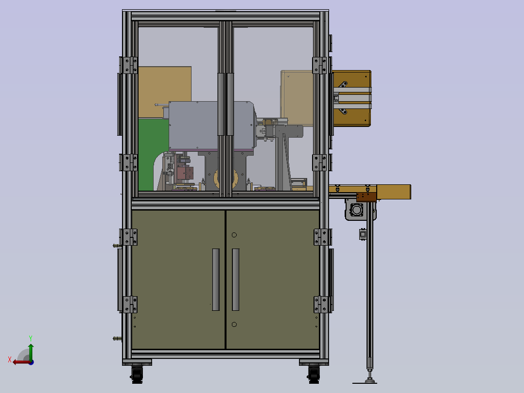 自动贴标机工位3D模型后视图