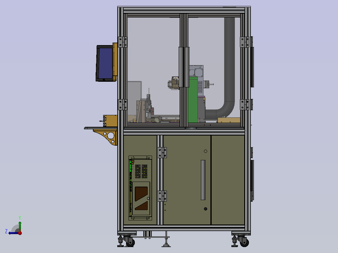 自动贴标机工位3D模型右视图