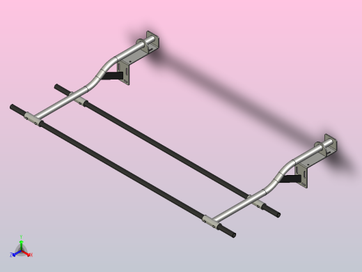平屋顶栏杆部分正等轴测缩略图