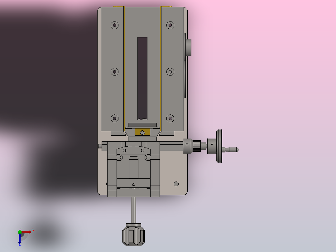 金属加工牛头刨床3D图纸 Solidworks设计俯视图
