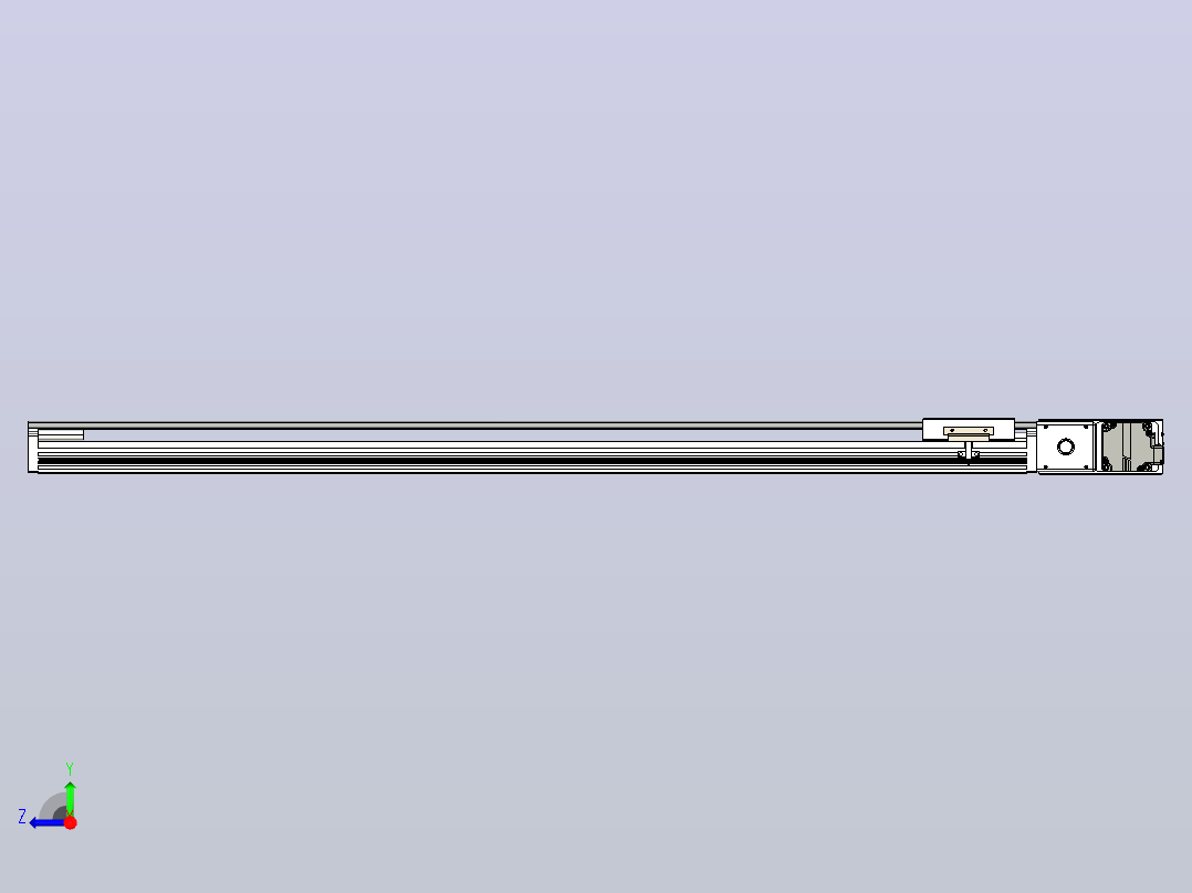 皮带直线轴半封闭可选导轨TPA-HNB-105D-90-L1000-MR-C-P20-N3右视图