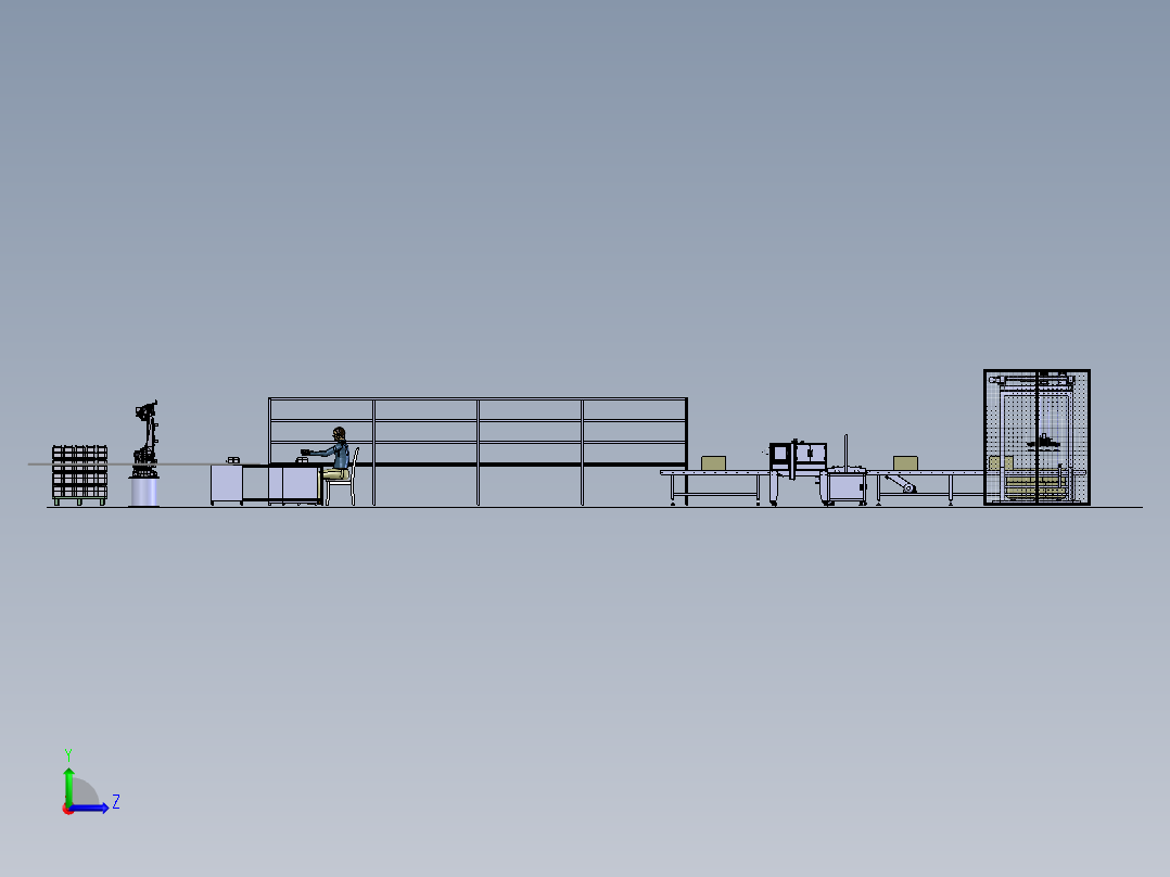 智能燃气表生产线布局左视图