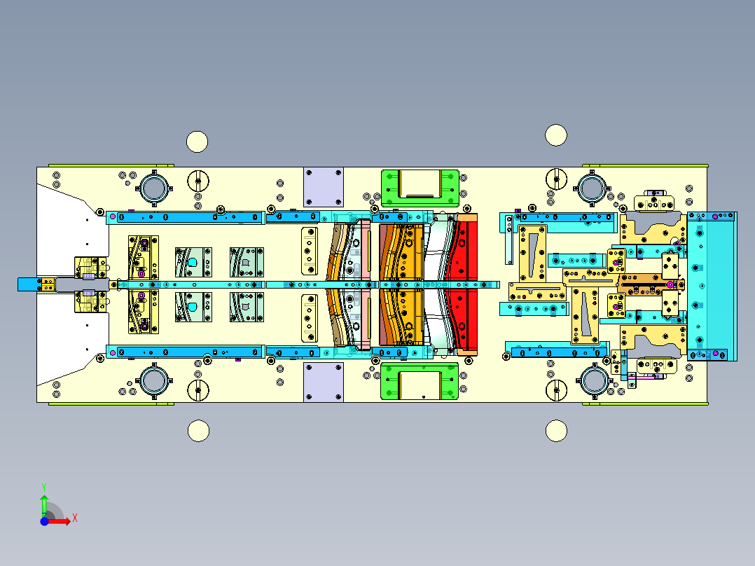 汽车五金模具（全套生产CAD图纸+三维模型）前视图