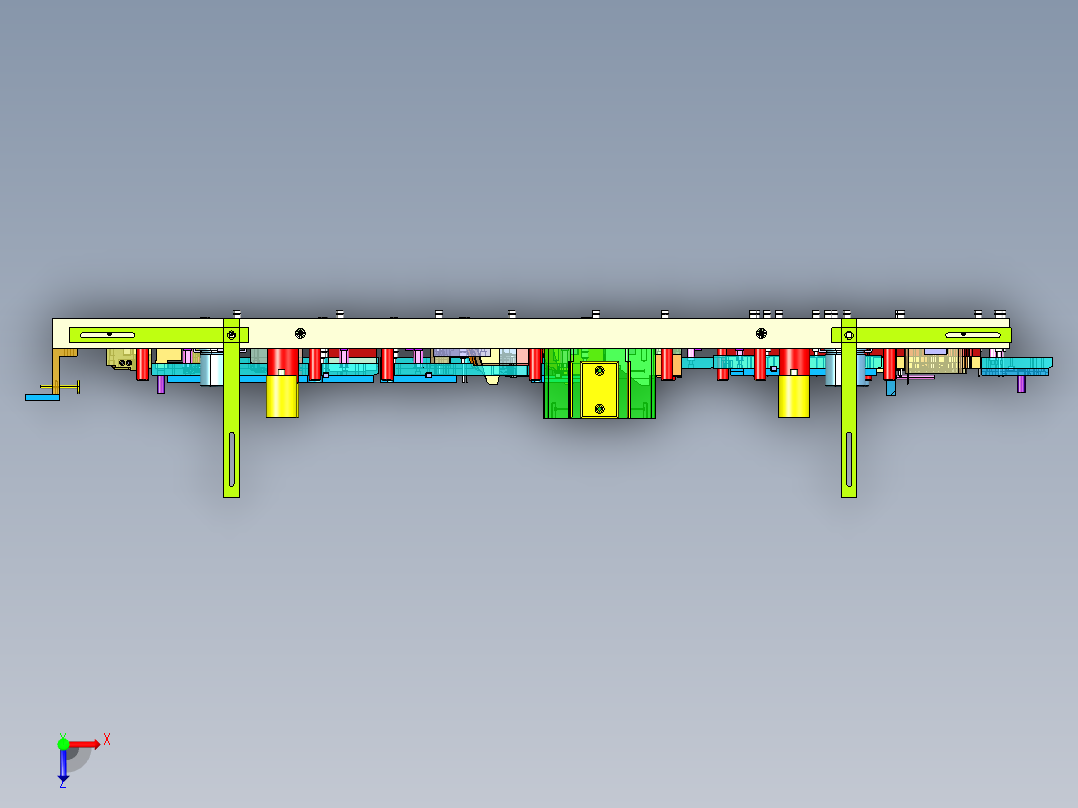 汽车五金模具（全套生产CAD图纸+三维模型）俯视图