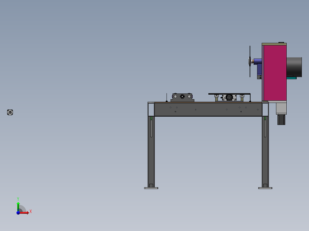 自动化球阀切割机（sw19可编辑+工程图）前视图