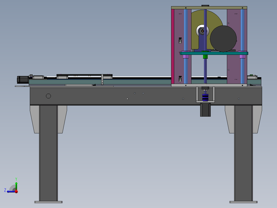自动化球阀切割机（sw19可编辑+工程图）右视图