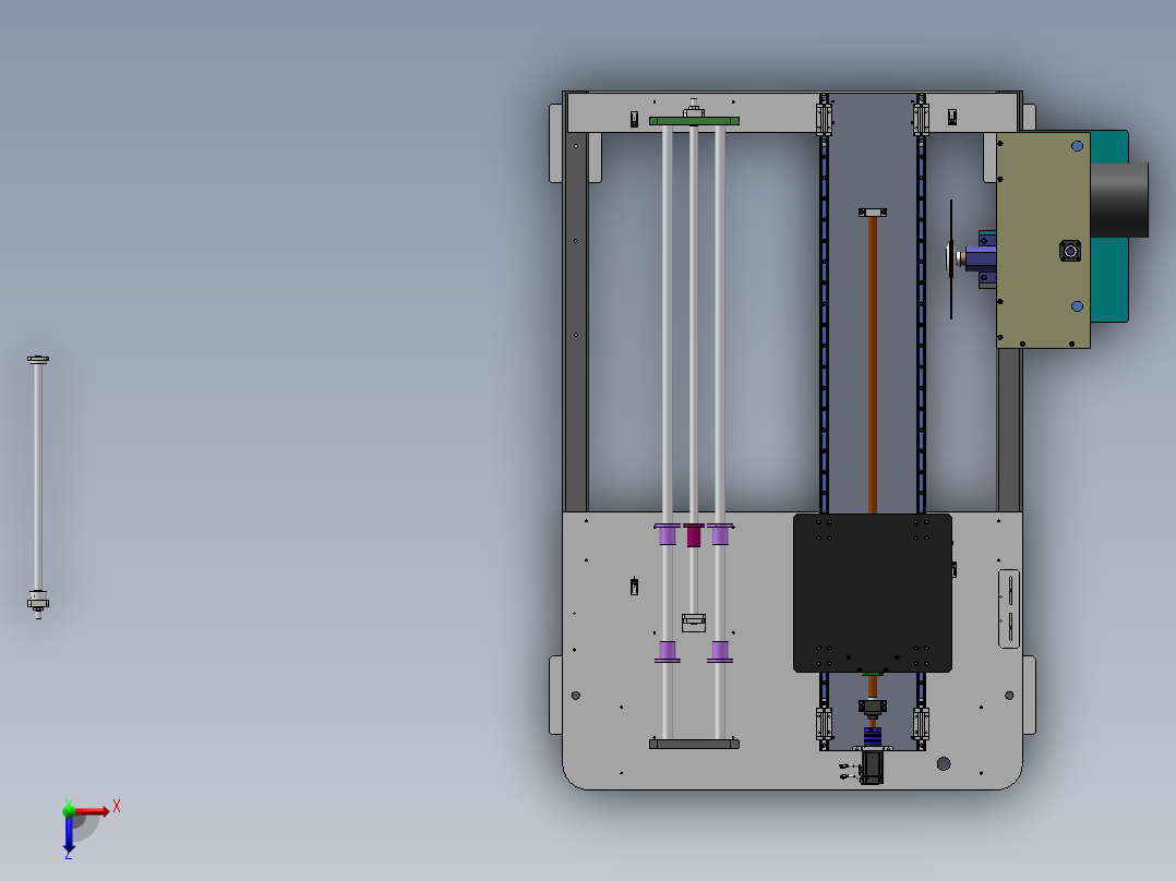 自动化球阀切割机（sw19可编辑+工程图）俯视图