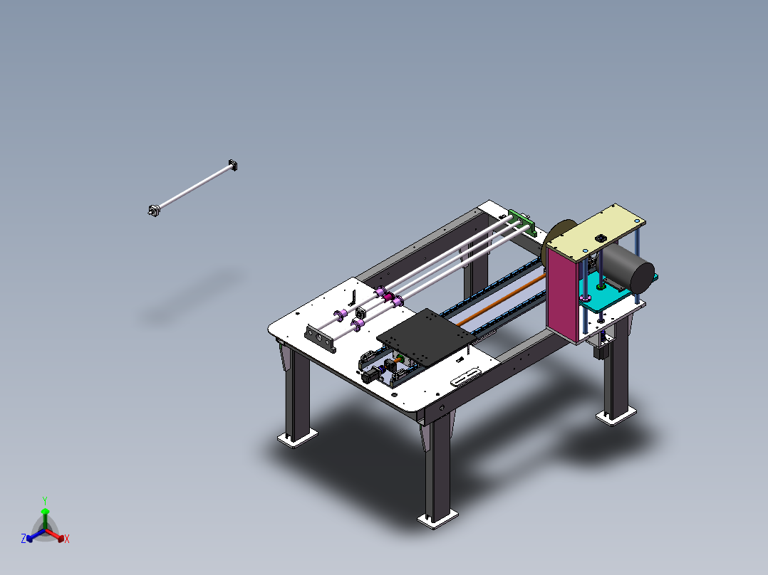 自动化球阀切割机（sw19可编辑+工程图）正等轴测图