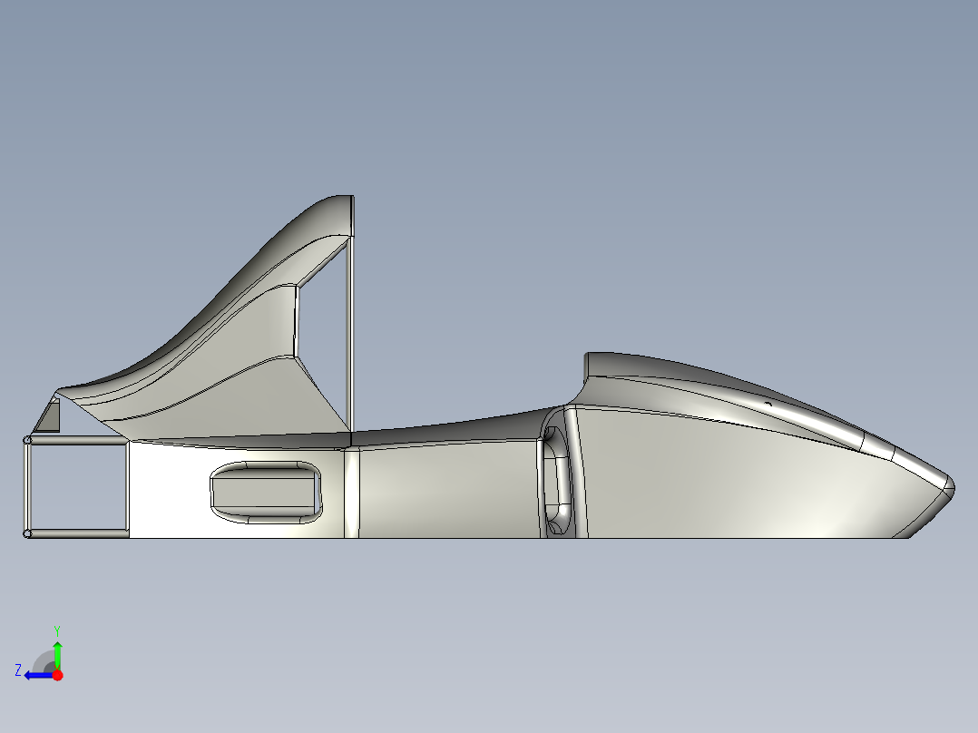 solidworks 赛车车身右视图