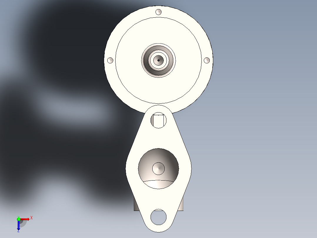 燃气助动车汽化器设计俯视图