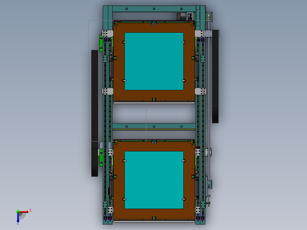 曝光机工作台框俯视图