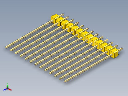 彩色公头100mil（2.54mm）系列-DS1021_yellow_1x13p_100mil_Type43_rev1.0