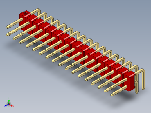 彩色公排针 100mil 2.54mm 系列-DS1022_red_2x17p_100mil_TypeD_rev1.0