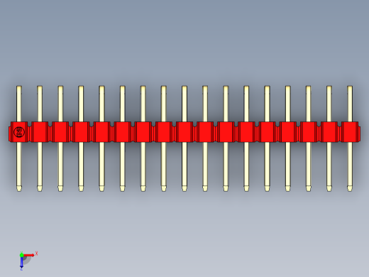 彩色公排针 100mil 2.54mm 系列-DS1022_red_2x17p_100mil_TypeD_rev1.0俯视缩略图
