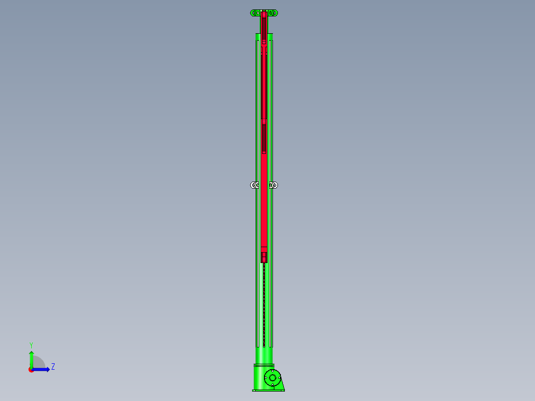 雨伞折叠机构三维模型左视图