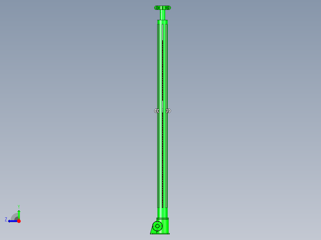 雨伞折叠机构三维模型右视图