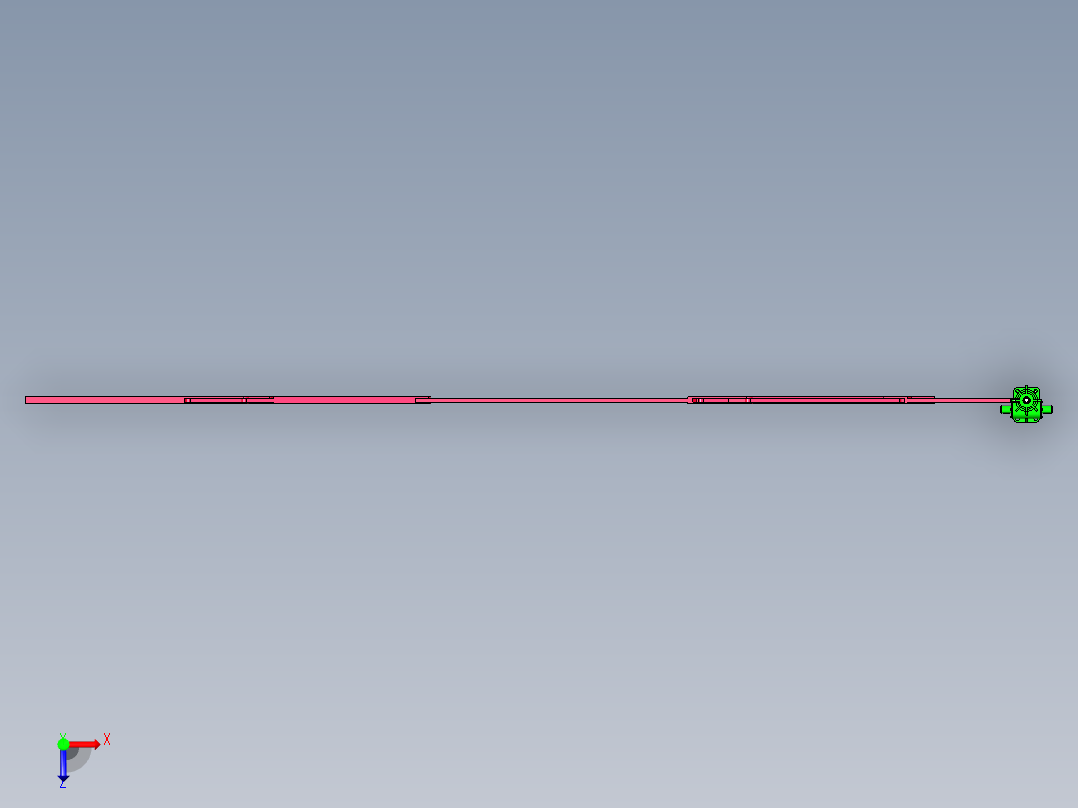 雨伞折叠机构三维模型俯视图