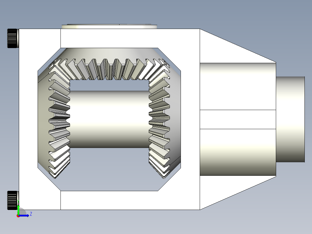 同轴转子直升机变速箱左视图