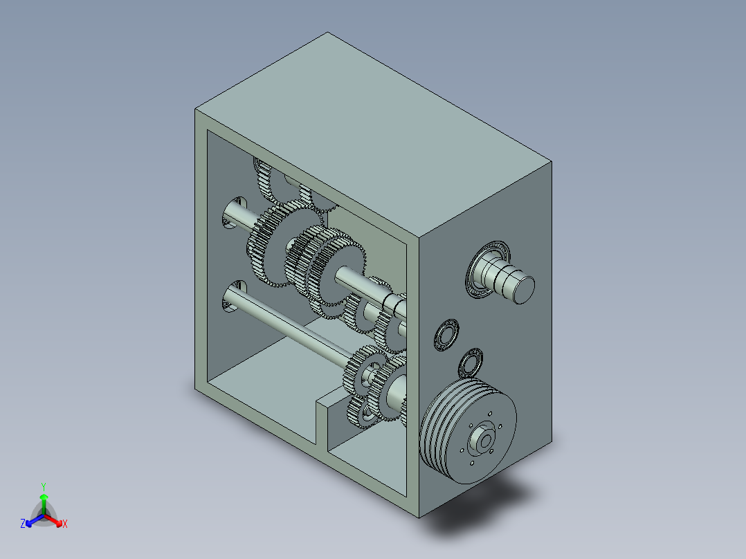 机床变速箱2主视图