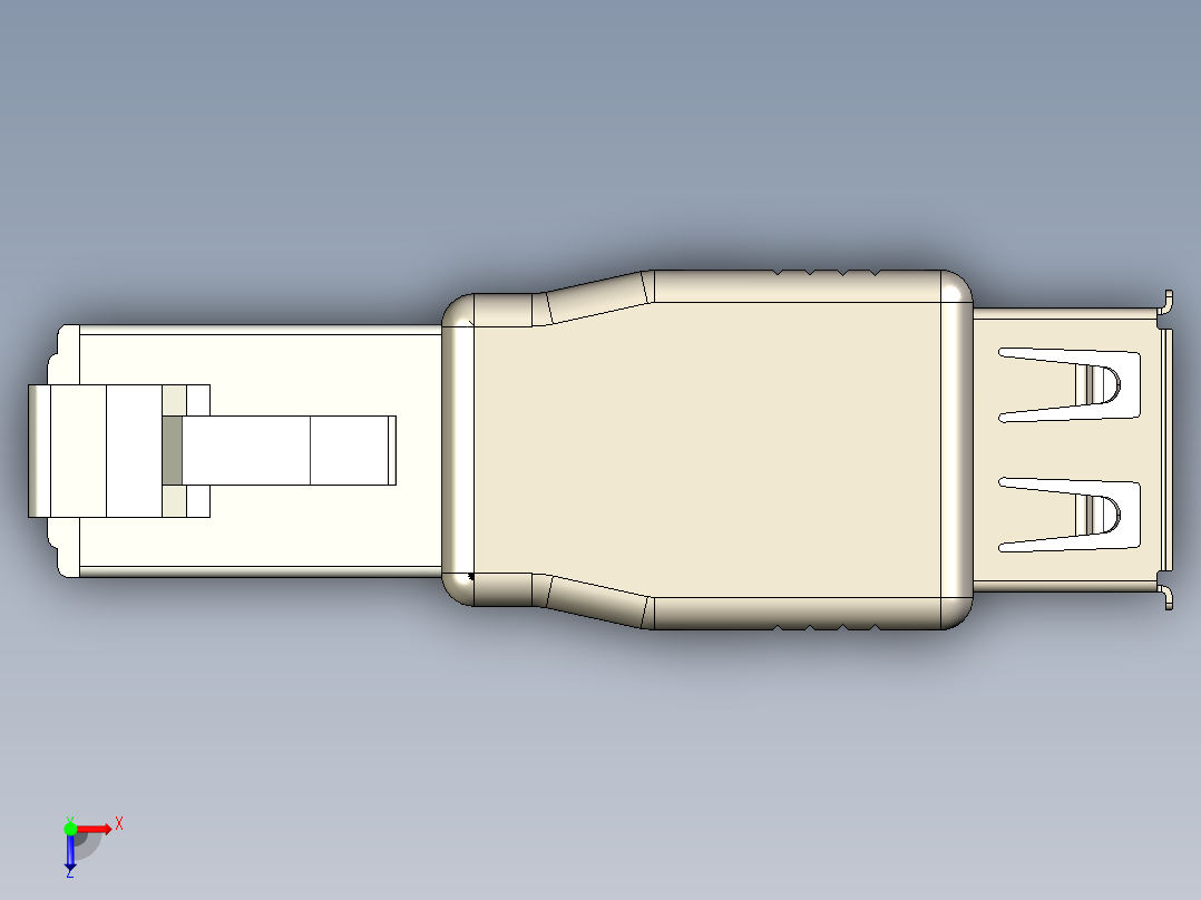 USB转RJ45接头converter-usb-a-rj-45-STP俯视图