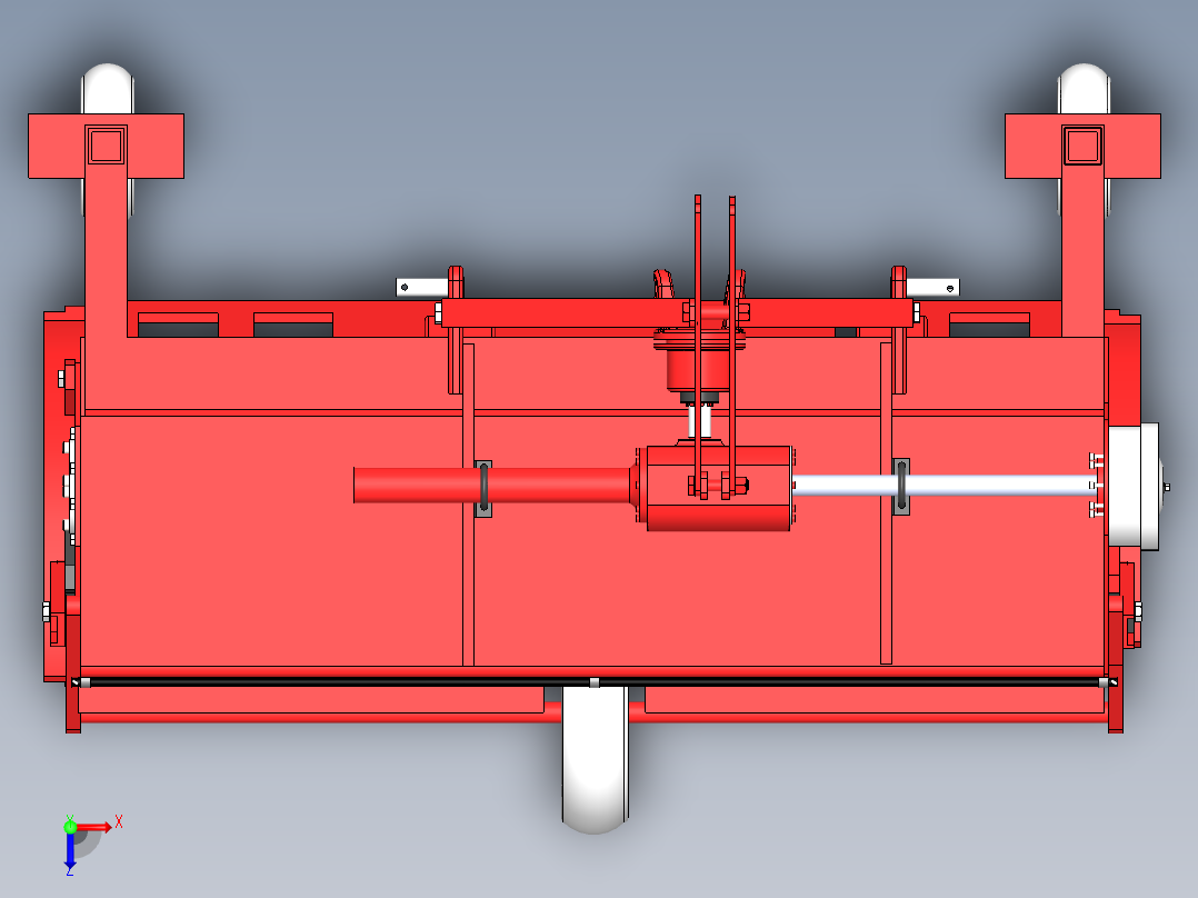 双垄单行藤蔓切碎机俯视图