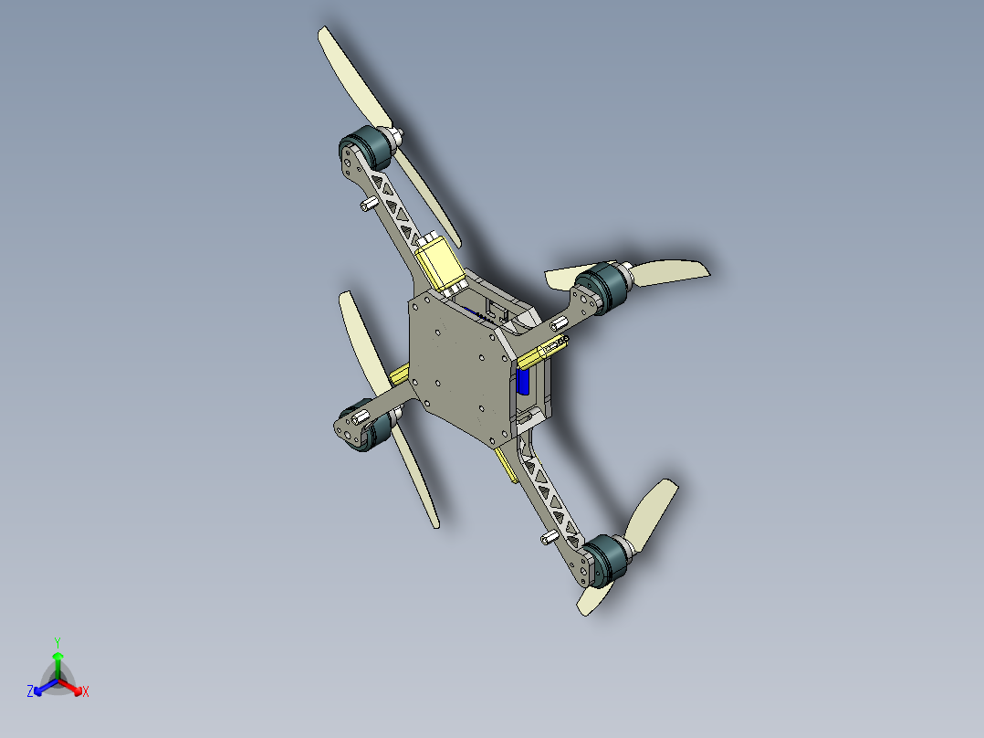 四轴飞行器正等轴测图