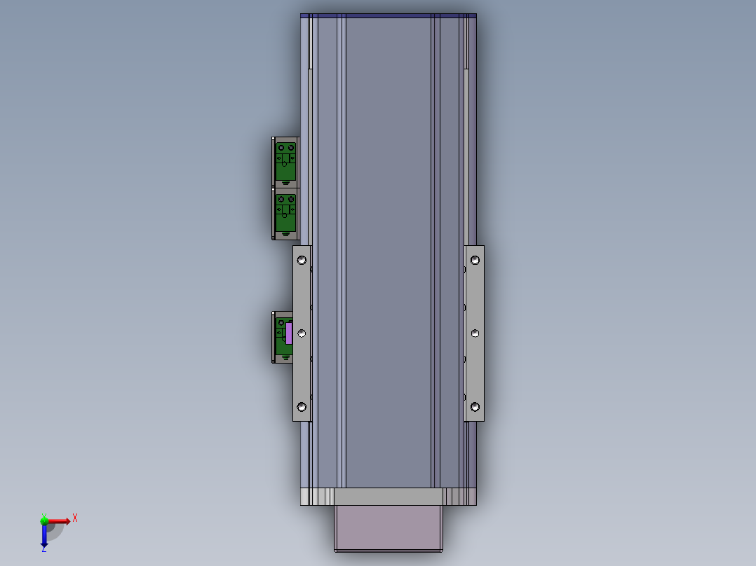 电动滑台模组SDN120下折模型俯视图