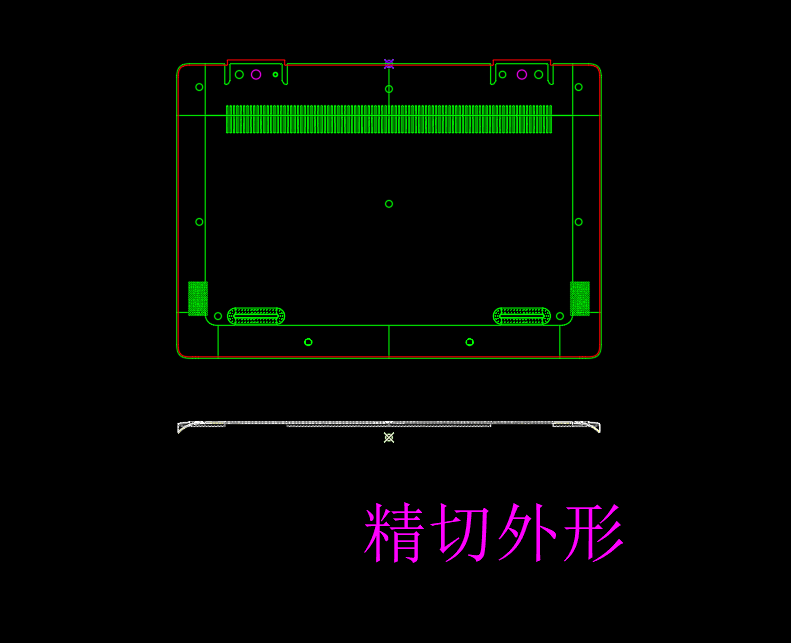 笔记本D壳精切外形冲压模具设计图