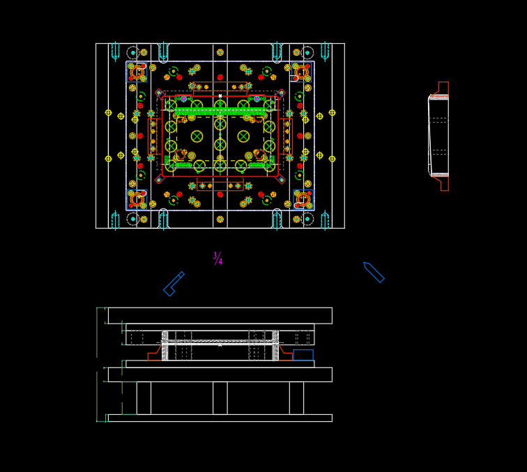 笔记本D壳精切外形冲压模具设计图