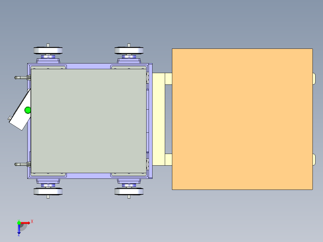 手动物料叉取搬运车俯视图