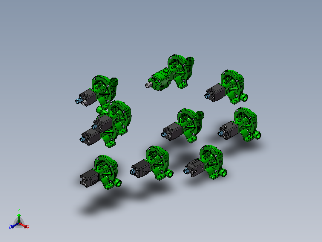 10款FMC-HYD-PWM液压离心泵正等轴测图