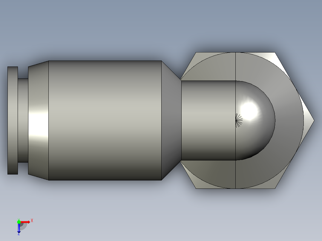153529QSRL费斯托气管接头俯视图
