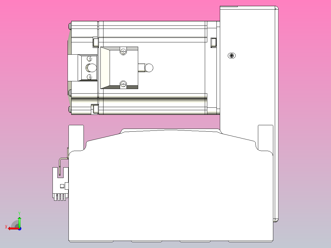 皮带直线轴半封闭可选导轨TPA-HNB-175D-140-L1950-LU-C-P75-N3后视图