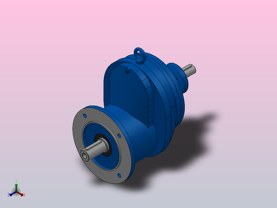 RXFS77法兰轴伸式单级斜齿轮减速机RXFS77-2.13-M1-Φ200主视图