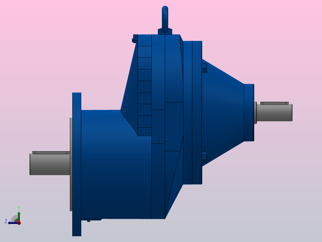 RXFS77法兰轴伸式单级斜齿轮减速机RXFS77-2.13-M1-Φ200右视图
