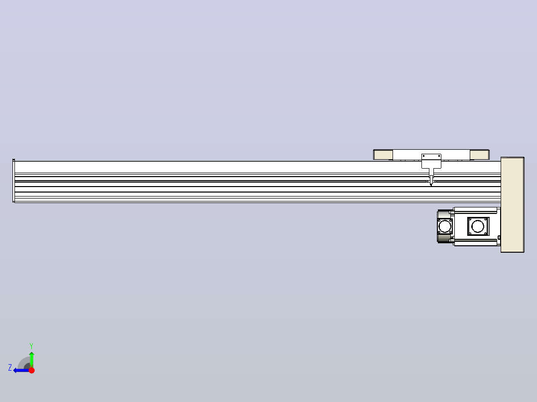滚珠丝杠直线轴带导轨全封闭TPA-HCR-220D-3210C-L900-MP-Y-P1K-N3右视图