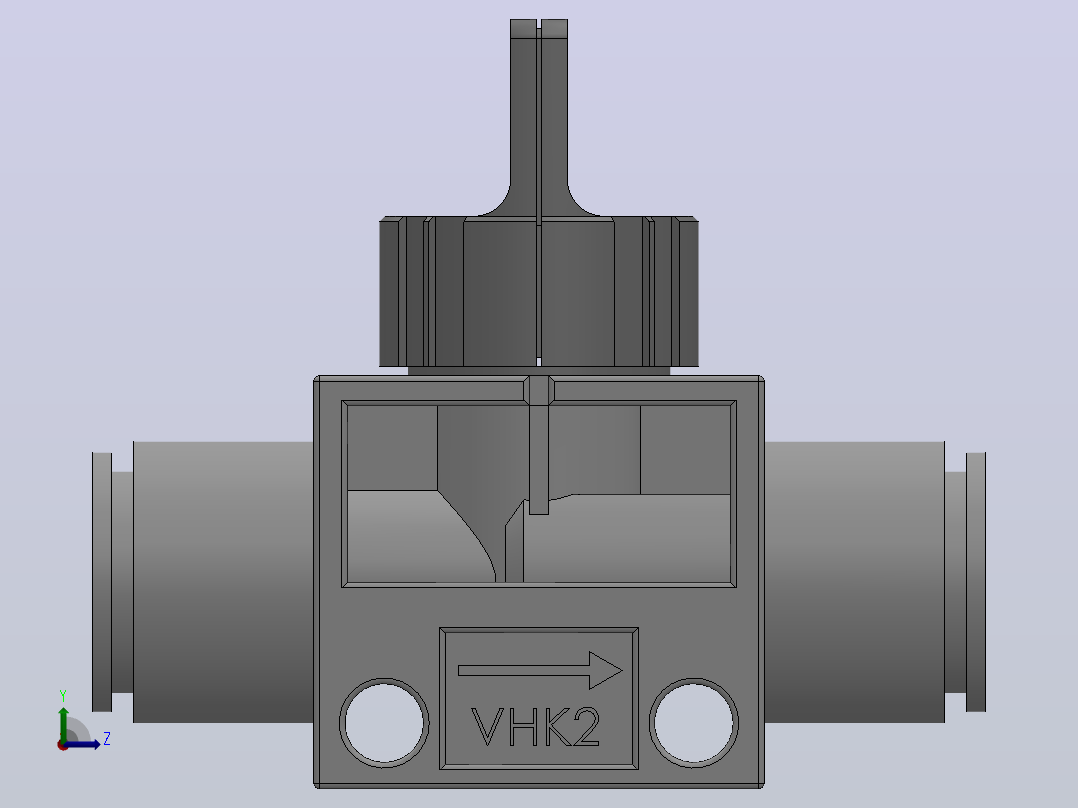 VHK系列P快速接头A快速接头二通三通手动阀[VHK2R-04F-04F]左视图